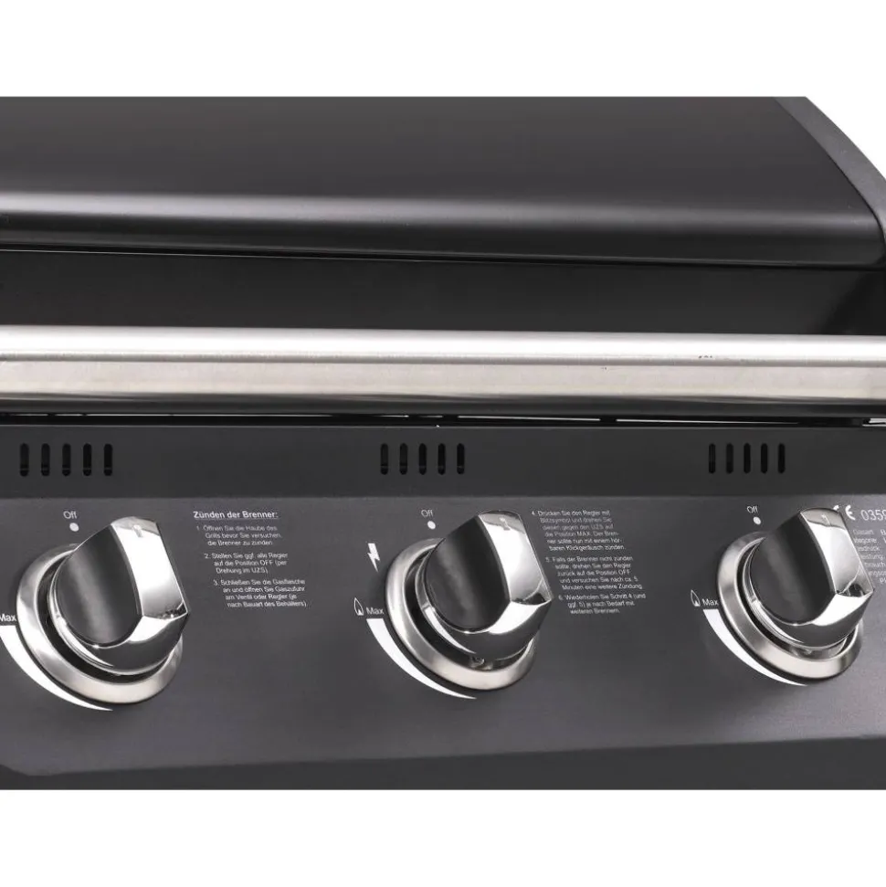 Gasgrill 'Columbus' schwarz 107,5 x 117,5 x 58,5 cm