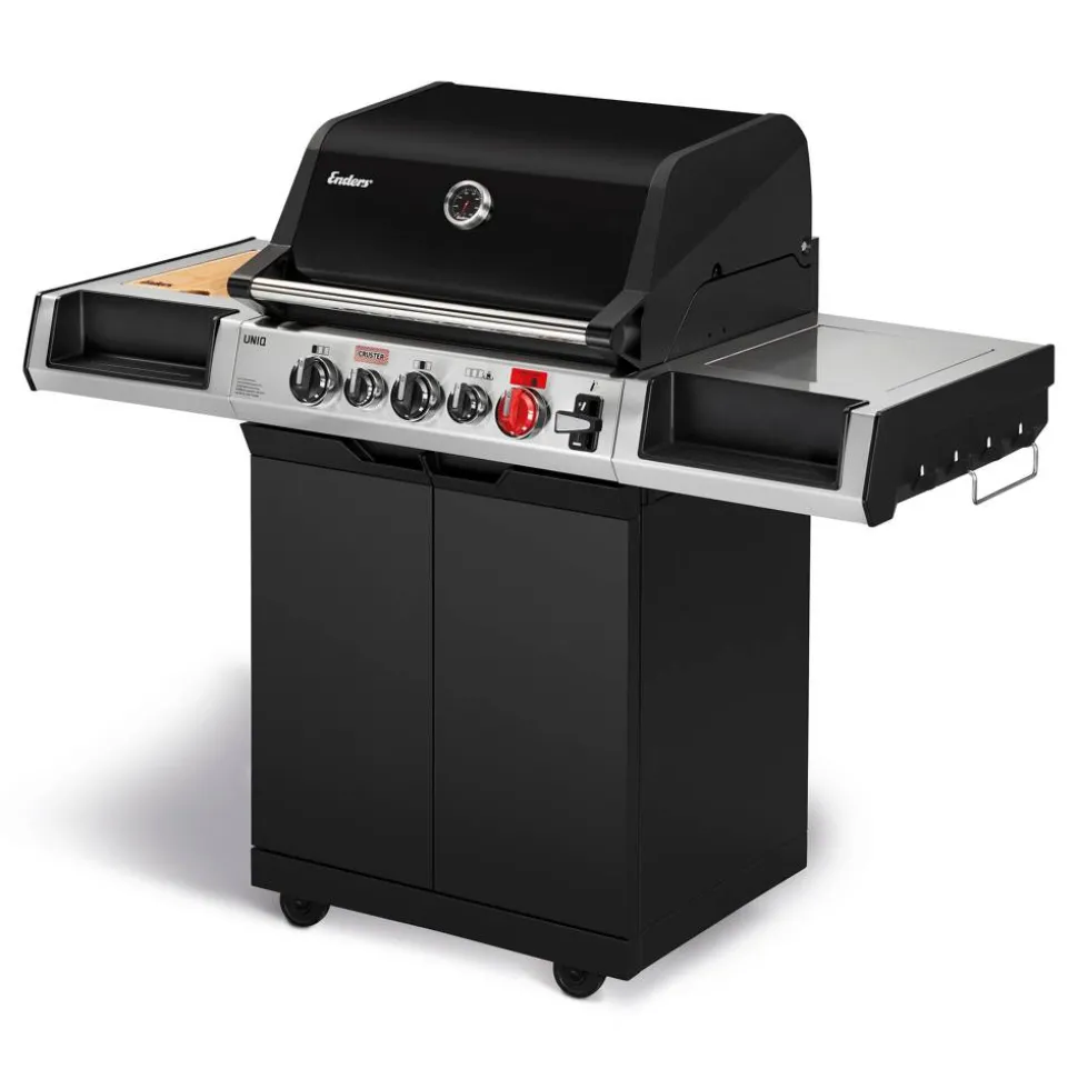 Gasgrill 'Cruster Uniqe 3' schwarz/silber 145 x 120 x 65,5 cm