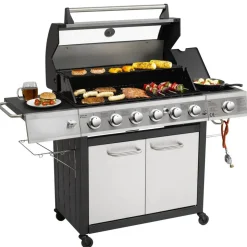 Gasgrill 'Long Beach' silbern 121 x 161 x 59,5 cm