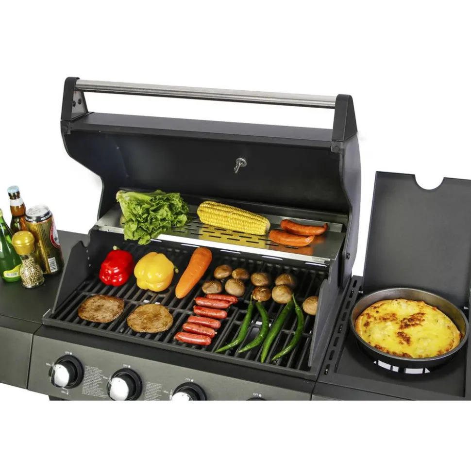 Gasgrill 'San Angelo' schwarz 110 x 120 x 48 cm