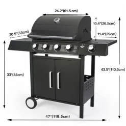 Gasgrill 'San Angelo' schwarz 110 x 120 x 48 cm