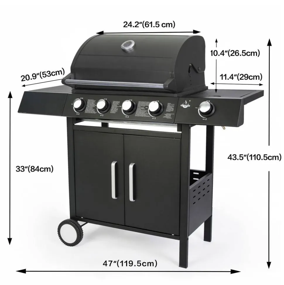 Gasgrill 'San Angelo' schwarz 110 x 120 x 48 cm