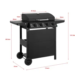 Gasgrill 'San Jose' schwarz 114 x 101,5 x 51 cm