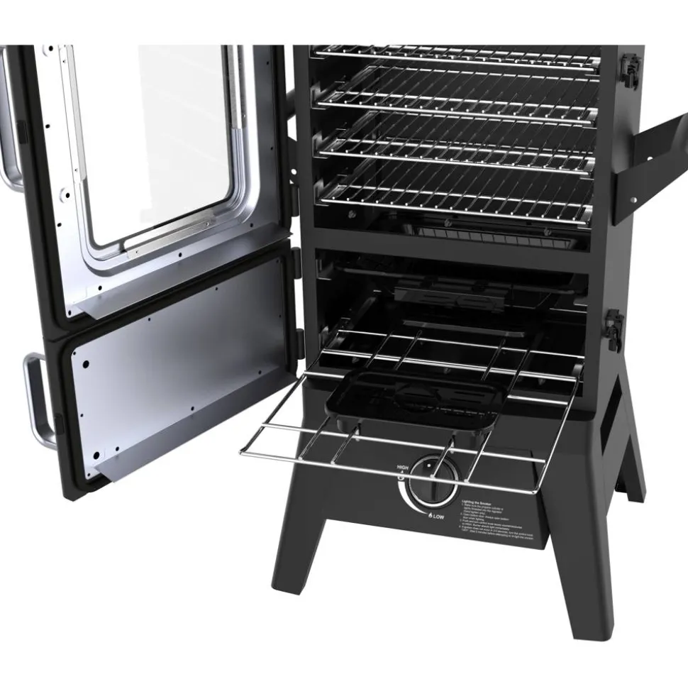 Gasgrill-Smoker 'Portland W2' schwarz 50 x 107 x 48 cm