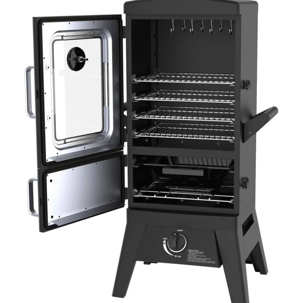 Gasgrill-Smoker 'Portland W2' schwarz 50 x 107 x 48 cm