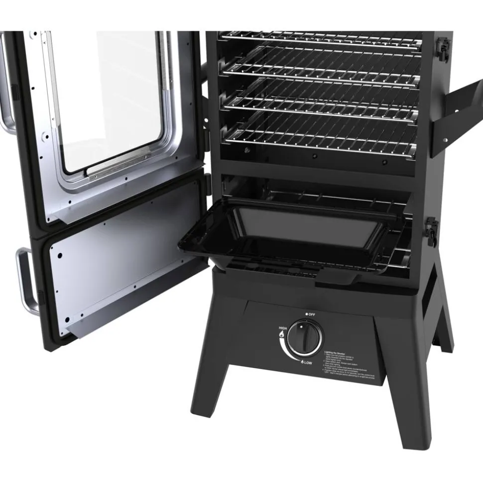 Gasgrill-Smoker 'Portland W2' schwarz 50 x 107 x 48 cm