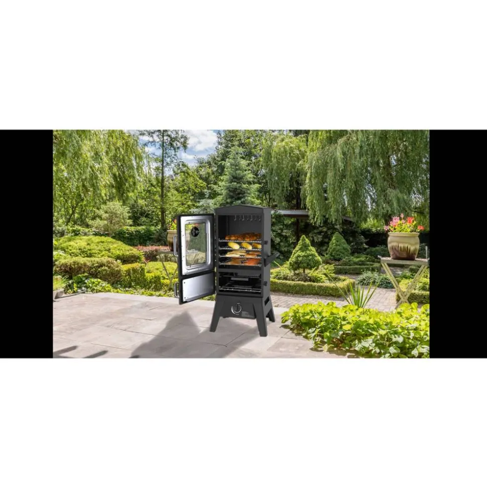 Gasgrill-Smoker 'Portland W2' schwarz 50 x 107 x 48 cm