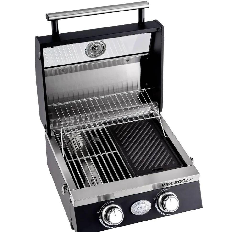 Gas-Tischgrill 'Videro G2-P' schwarz 45 x 45 x 34,7 cm