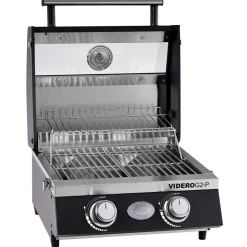 Gas-Tischgrill 'Videro G2-P' schwarz 45 x 45 x 34,7 cm