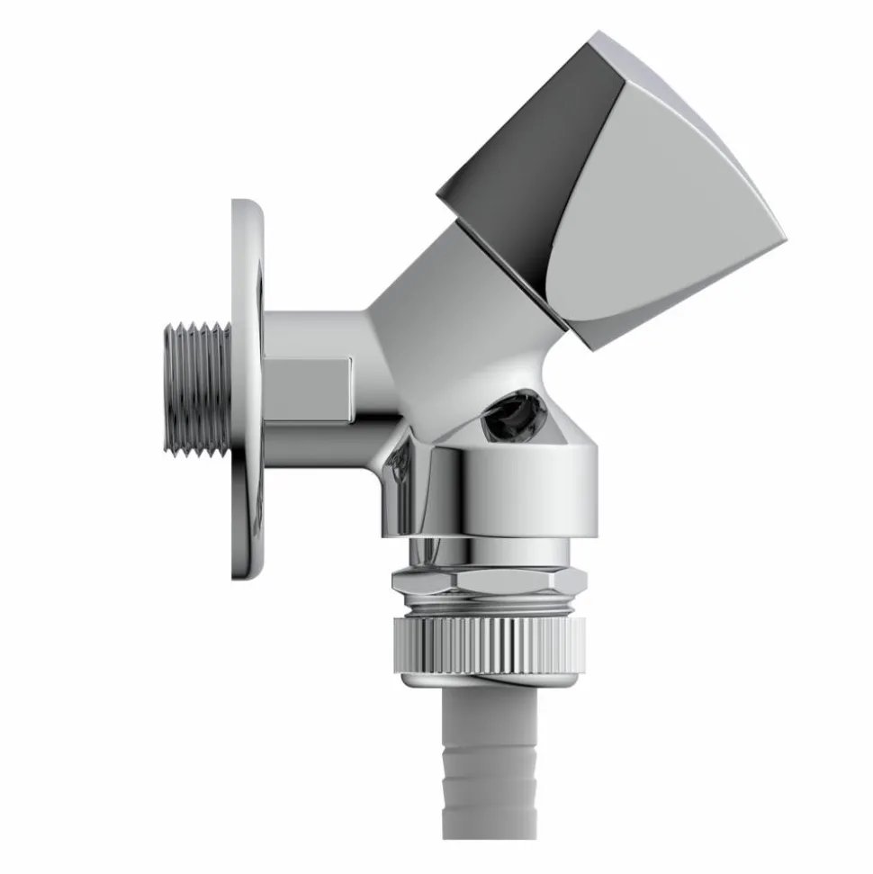 GA-Wandventil verchromt 1/2" AG, mit Rückflussverhinderer