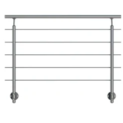 Geländerset 'PS 011' Aluminium 150 cm Bodenmontage