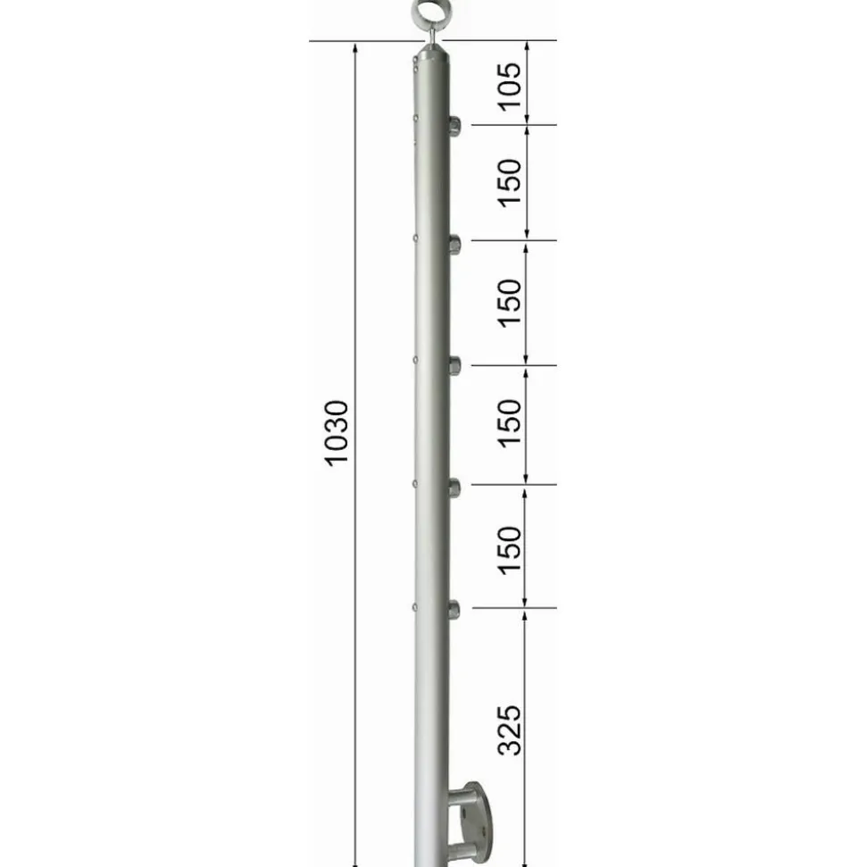 Geländerstab 'B52' Aluminium eloxiert Ø 42,4 x 1030 mm