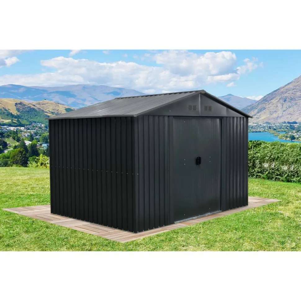 Gerätehaus anthrazit 301 x 303 x 214 cm