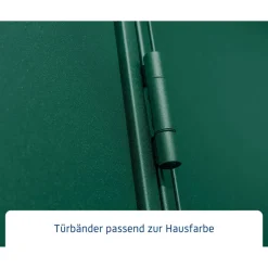 Gerätehaus 'Elegant-S Typ 1' moosgrün 238 x 107,8 cm, mit Einzeltür