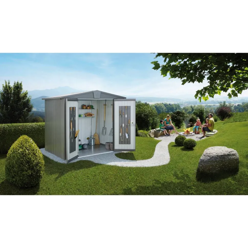 Gerätehaus 'Europa 3' 244 x 156 cm Quarzgrau metallic
