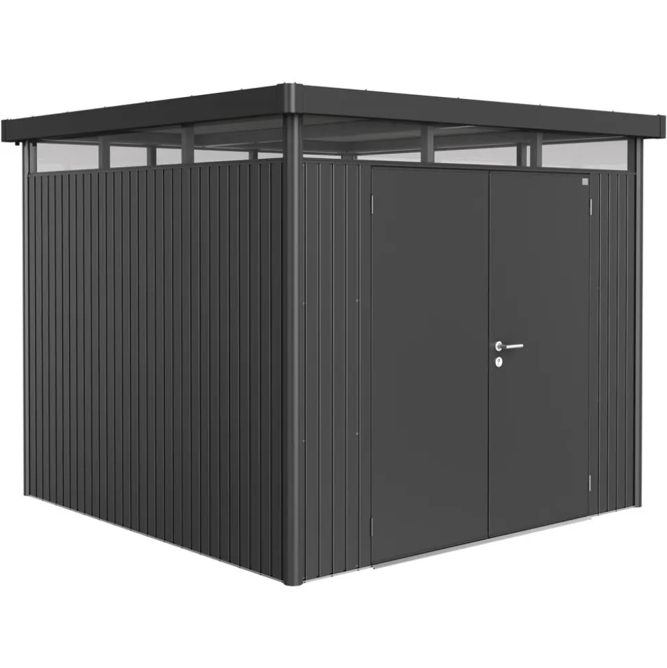 Gerätehaus 'HighLine H4' dunkelgrau Doppeltür 275 x 275 x 222 cm