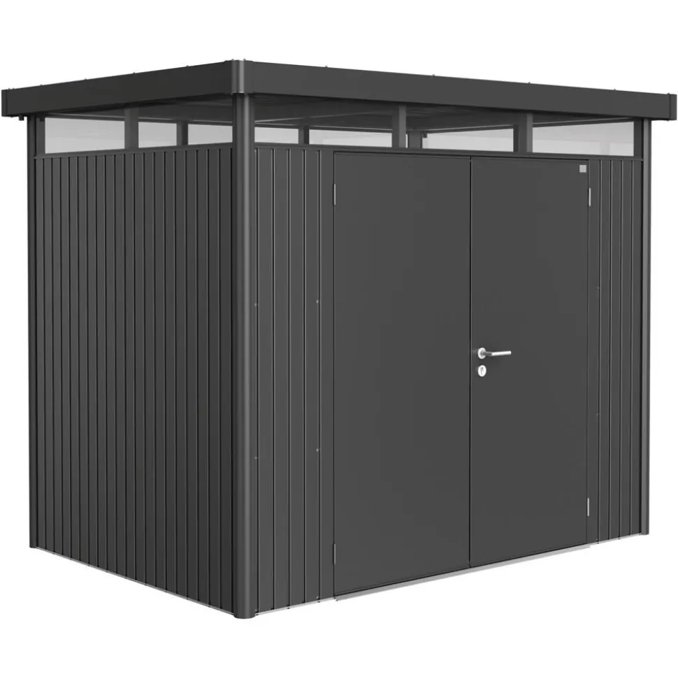 Gerätehaus 'HighLine H2' dunkelgrau Doppeltür 275 x 195 x 222 cm