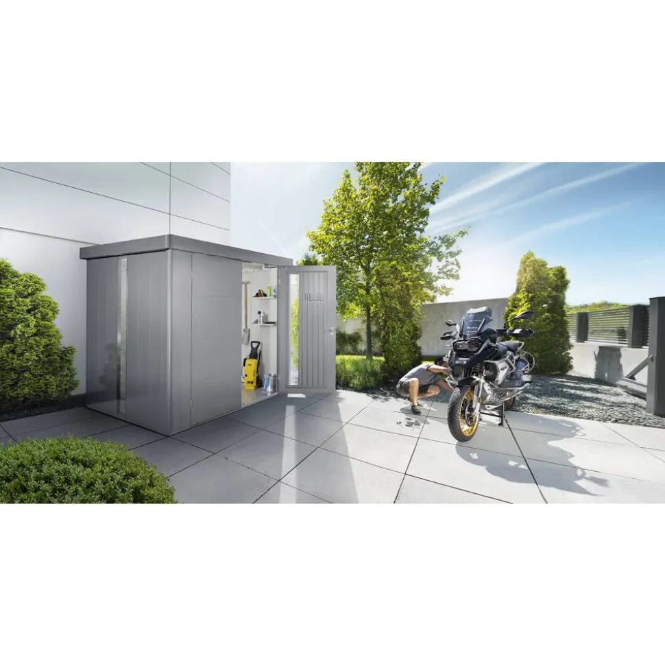 Gerätehaus 'Neo 1D' quarzgrau-metallic 348 x 180 cm mit Doppeltür