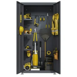 Geräteschrank 'Hanna' Stahl anthrazit 90 x 187 x 65 cm