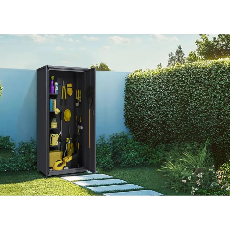 Geräteschrank 'Hanna' Stahl anthrazit 90 x 187 x 65 cm