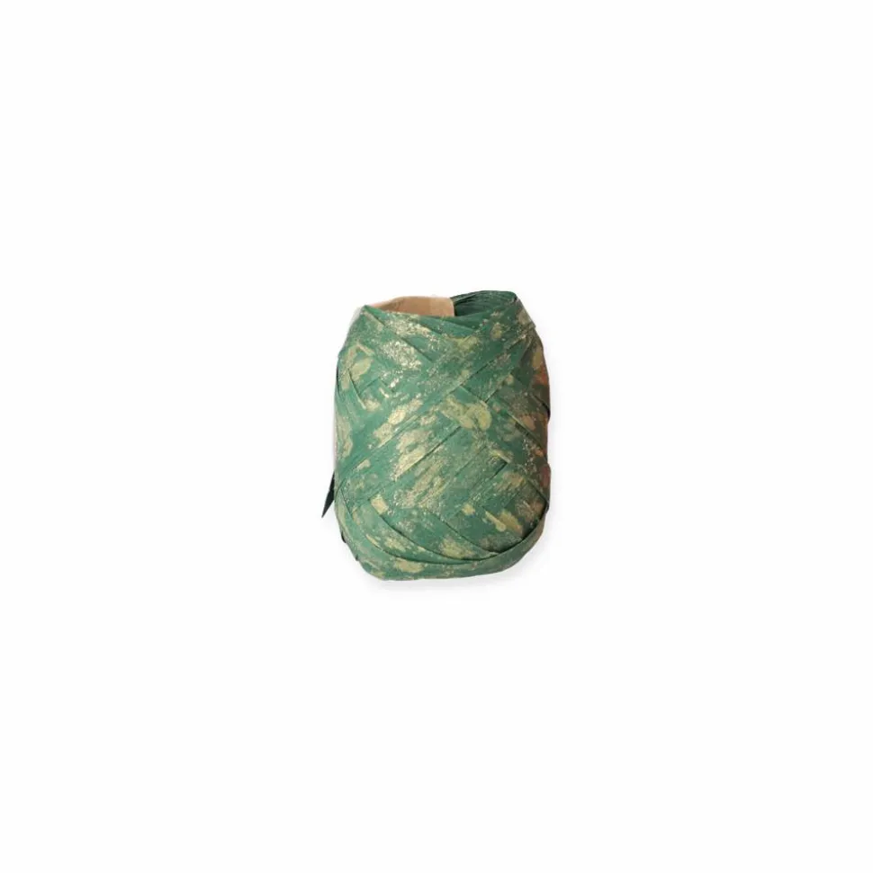 Geschenkband 'Nature Pack Glimmer' Baumwolle grün/gold 12 m