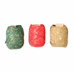 Geschenkband 'Nature Pack Glimmer' Baumwolle rot/gold 12 m