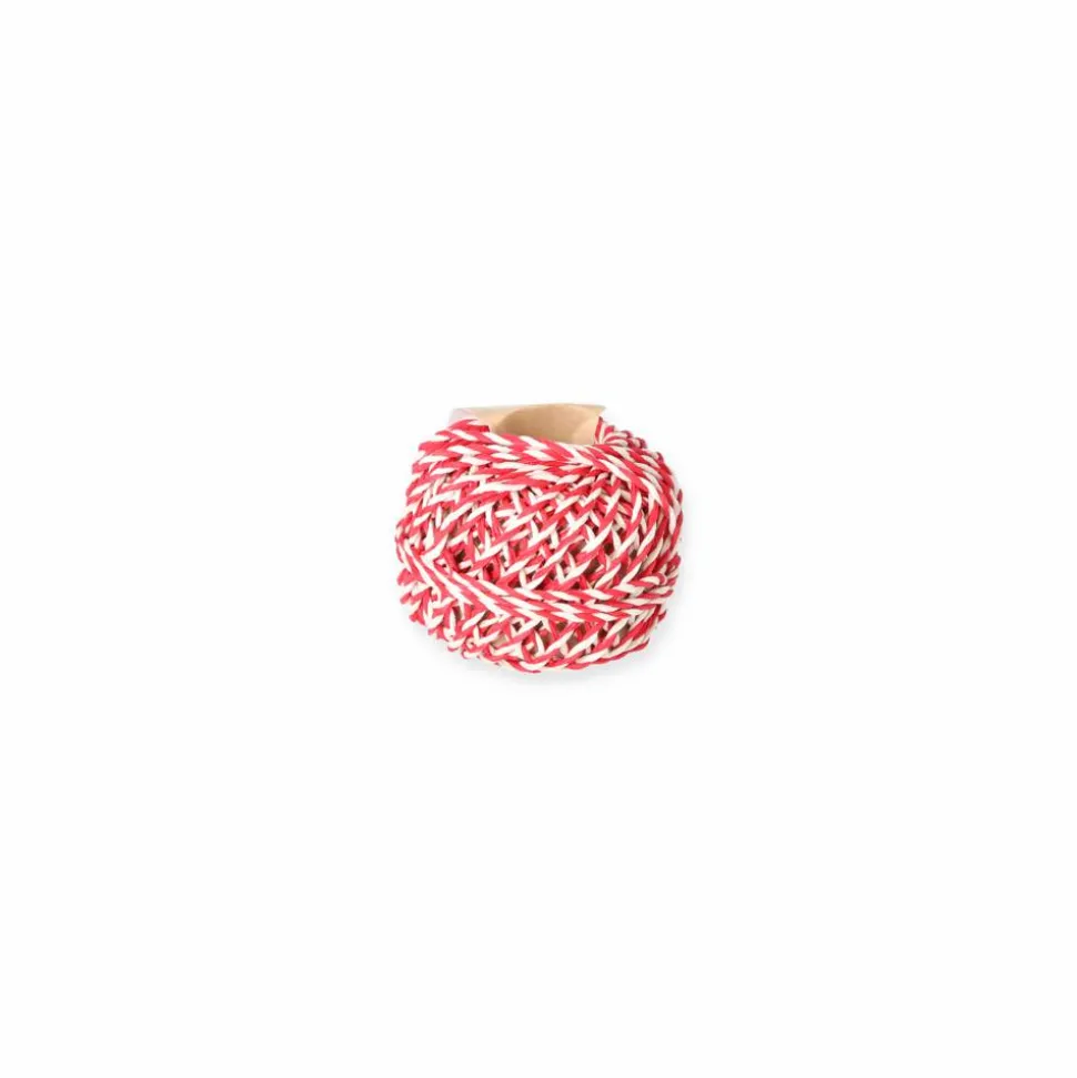 Geschenkband 'Secret' Kordel natur/rot 12 m
