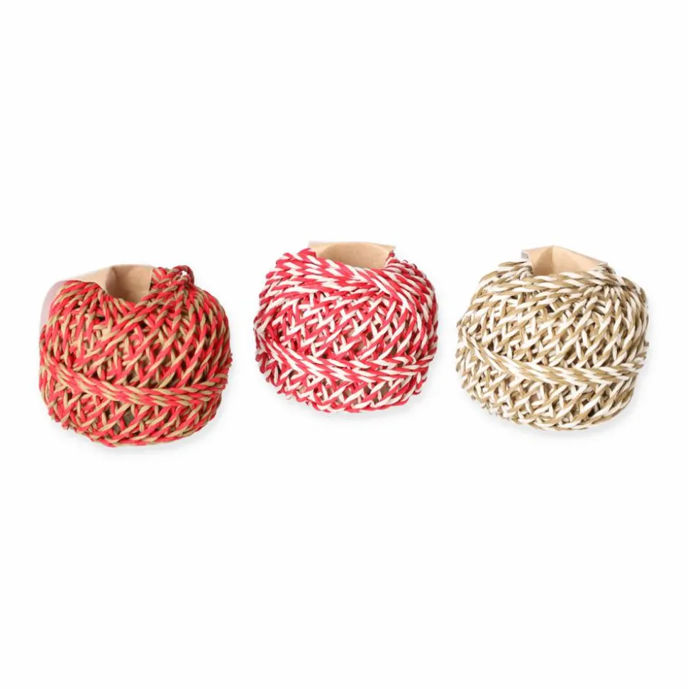 Geschenkband 'Secret' Kordel natur/rot 12 m