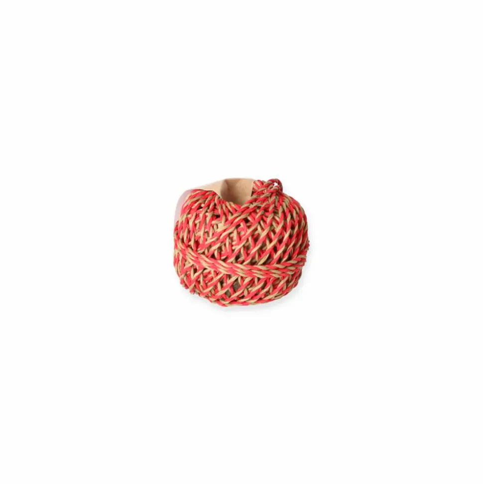 Geschenkband 'Secret' Kordel natur/rot 12 m