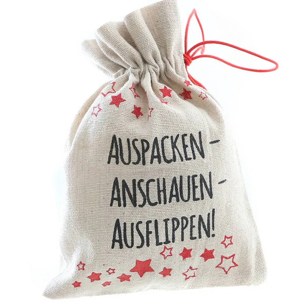 Geschenkbeutel mit Spruch Canvas 15 x 20 cm