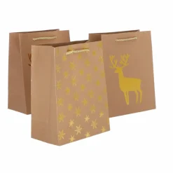 Geschenktüte braun/goldfarben 20 x 15 cm