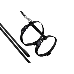 Geschirr mit Leine 'Art Sportiv Plus' schwarz, 110 cm