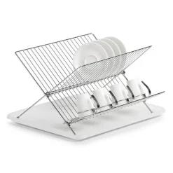 Geschirrabtropfständer silberfarben 43 x 23 x 32 cm
