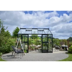 Gewächshaus 'Jubii 60' 368 x 2,96 cm mit 3 mm Sicherheitsglas schwarz