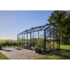 Gewächshaus 'Jubii 60' 296 x 511 cm mit 3 mm Sicherheitsglas schwarz