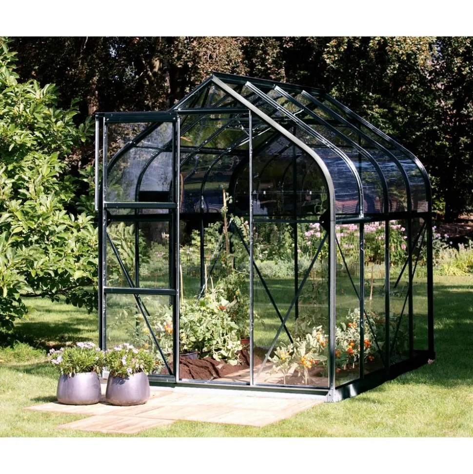 Gewächshaus 'Orion 5000' 192,2 x 254,4 cm mit 3 mm Sicherheitsglas schwarz