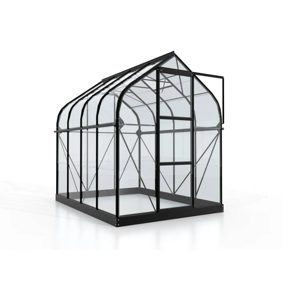 Gewächshaus 'Orion 5000' 192,2 x 254,4 cm mit 3 mm Sicherheitsglas schwarz