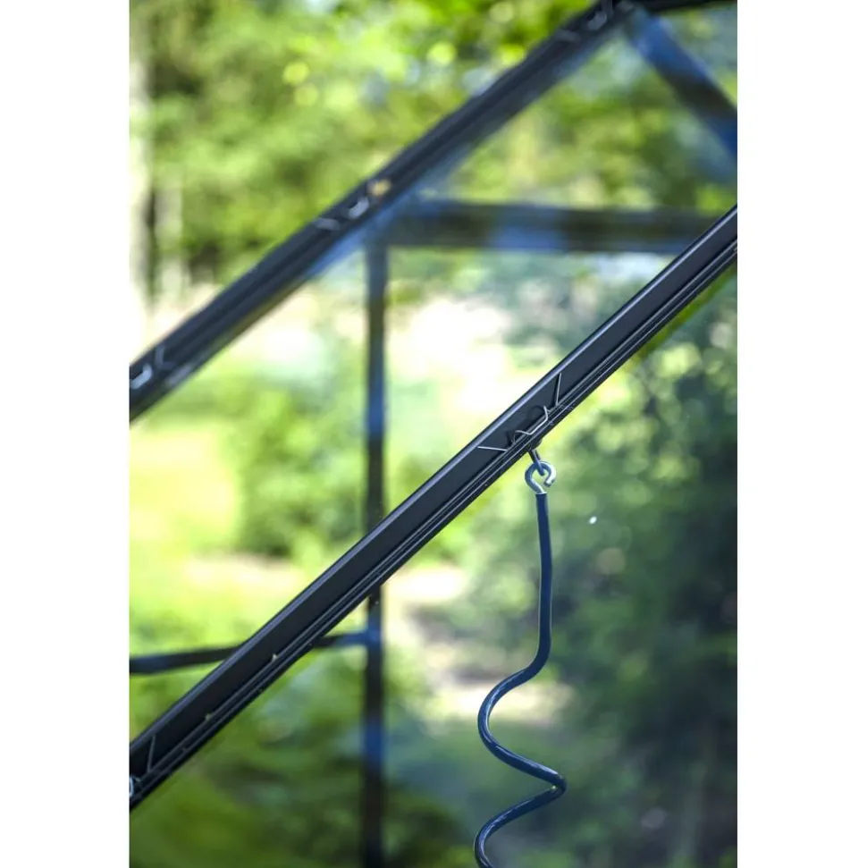 Gewächshaus 'Popular 106' 193 x 319 cm schwarz mit 3 mm Sicherheitsglas