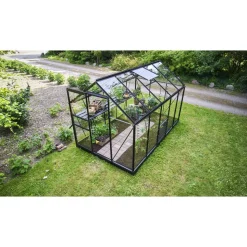 Gewächshaus 'Popular 106' 193 x 319 cm schwarz mit 3 mm Sicherheitsglas