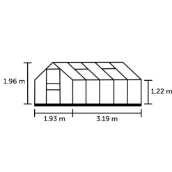 Gewächshaus 'Popular 106' 193 x 319 cm mit 3 mm Sicherheitsglas aluminiumfarben