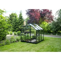 Gewächshaus 'Popular 66' 193 x 195 cm mit 3 mm Sicherheitsglas schwarz