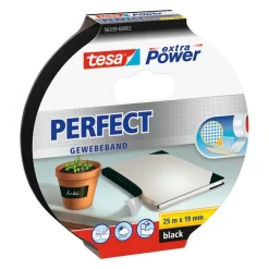 Gewebeband 'extra Power Perfect' schwarz 19 mm x 25 m