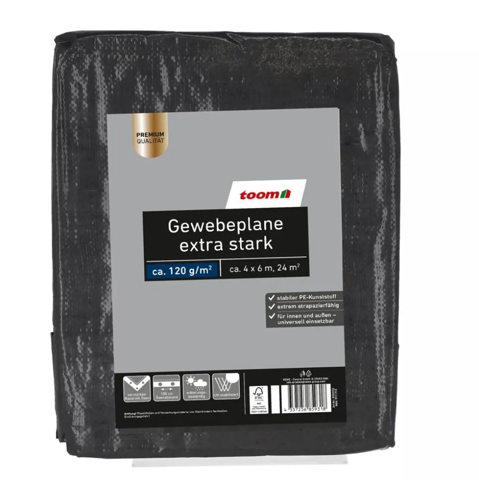 Gewebeplane extra stark 4 x 6 m 120 g/m²