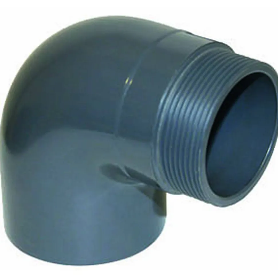 Gewindewinkel PVC 90° Ø 50 mm x 1 1/2" Außengewinde
