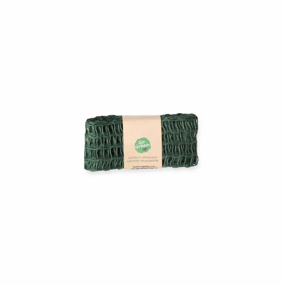 Gitter-Geschenkband 'Nature Alma' Leinen grün 2 m