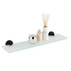 Glasablage 'Bosio Black' Edelstahl rostfrei, matt 46,5 x 5,5 x 13,5 cm