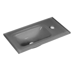 Glasbecken mit Unterschrank 'SBC' Hahnloch rechts grau/Eschefarben 45 x 61,5 x 25 cm