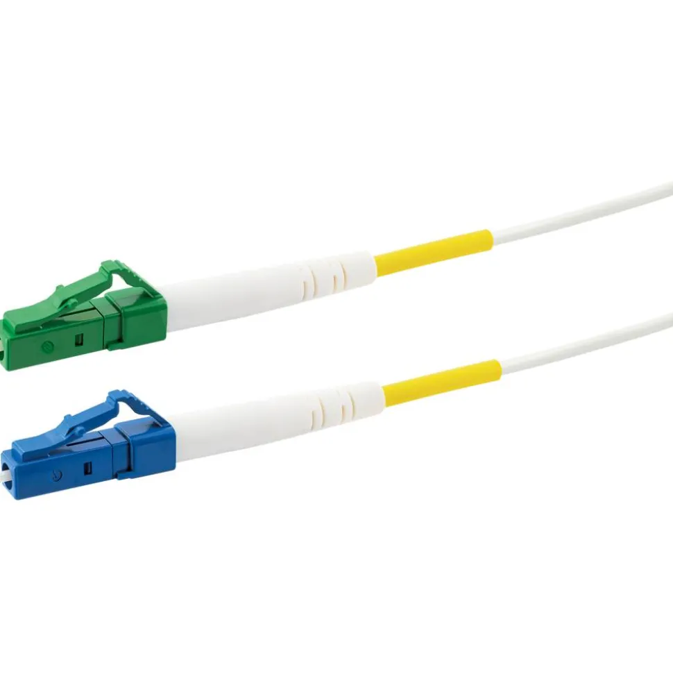 Glasfaserkabel LC/APC-zu-LC/UPC weiß 3 m