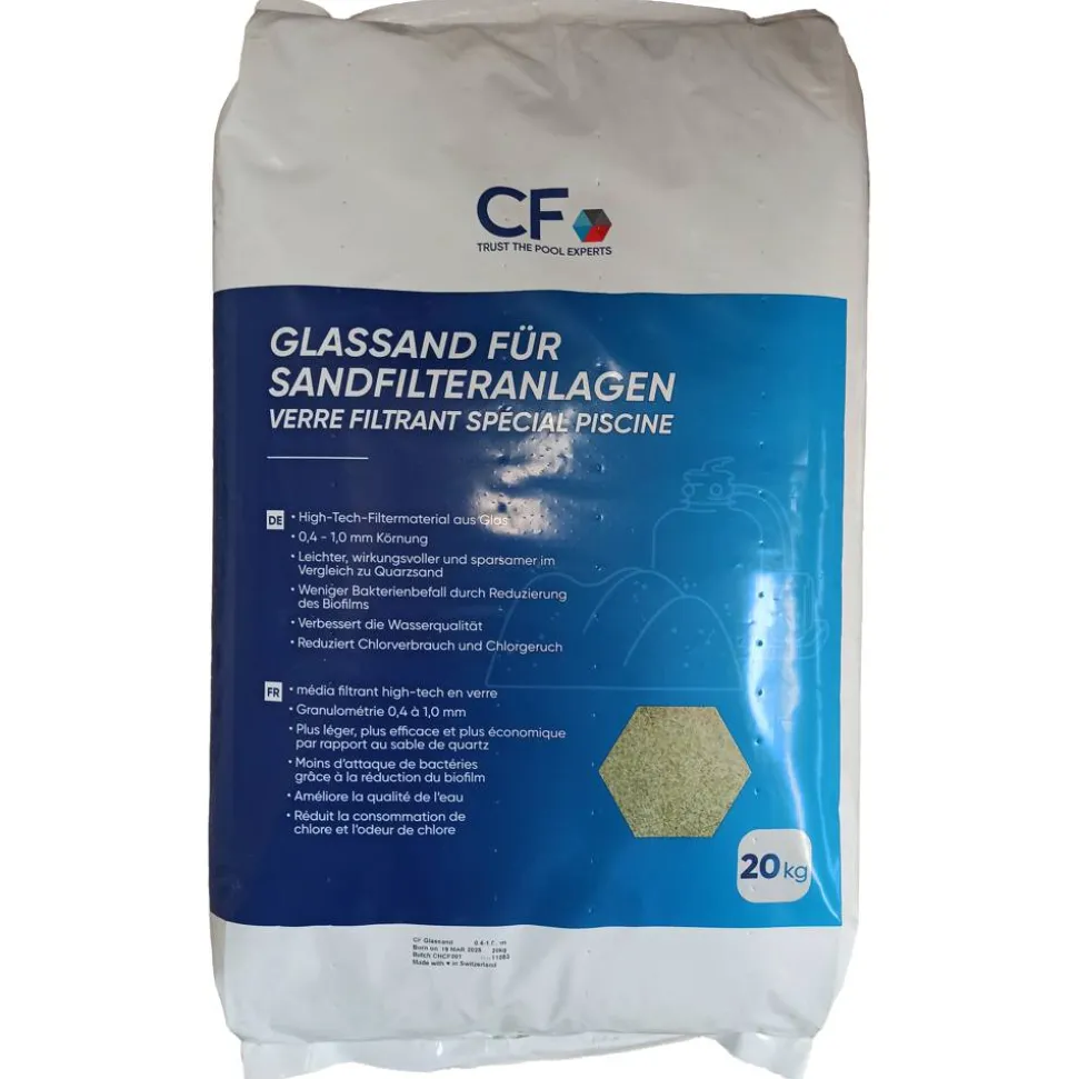 Glassand für Sandfilteranlage 0,4 - 1 mm 20 kg