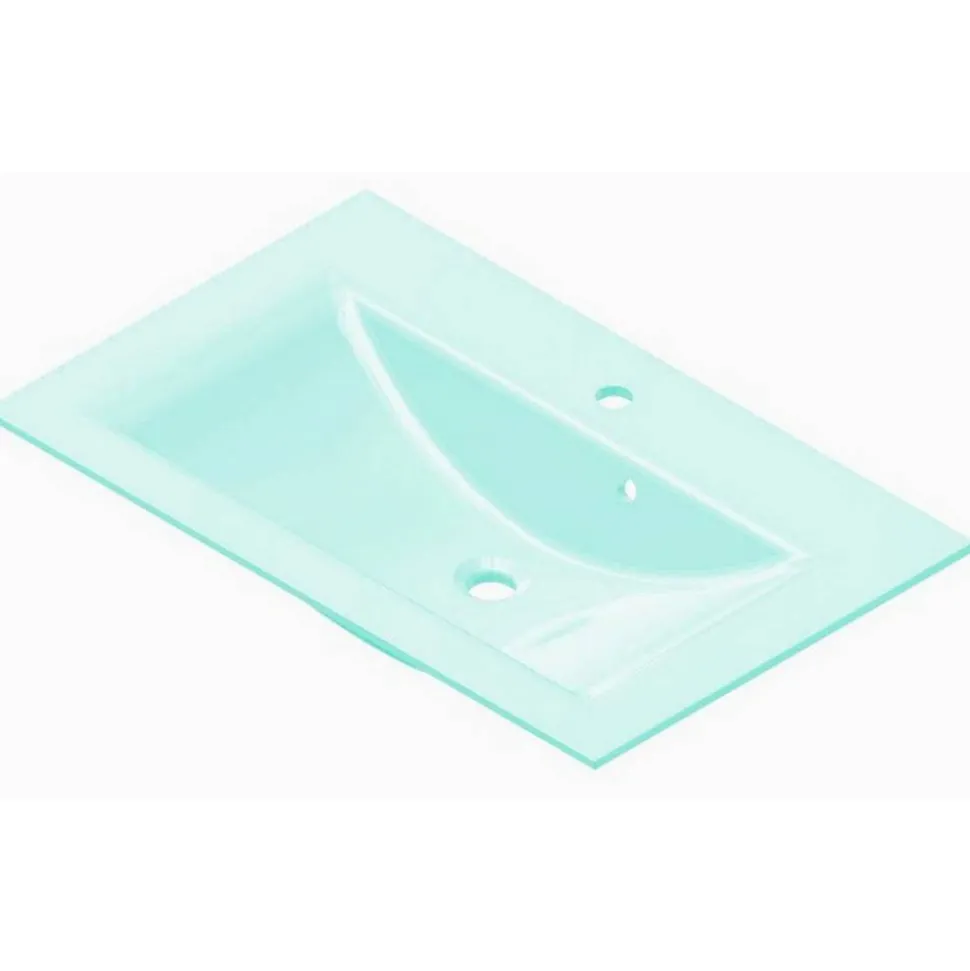 Glaswaschbecken mit Unterschrank 'KARA' mintgrün/anthrazit 80 x 60,2 x 50,1 cm